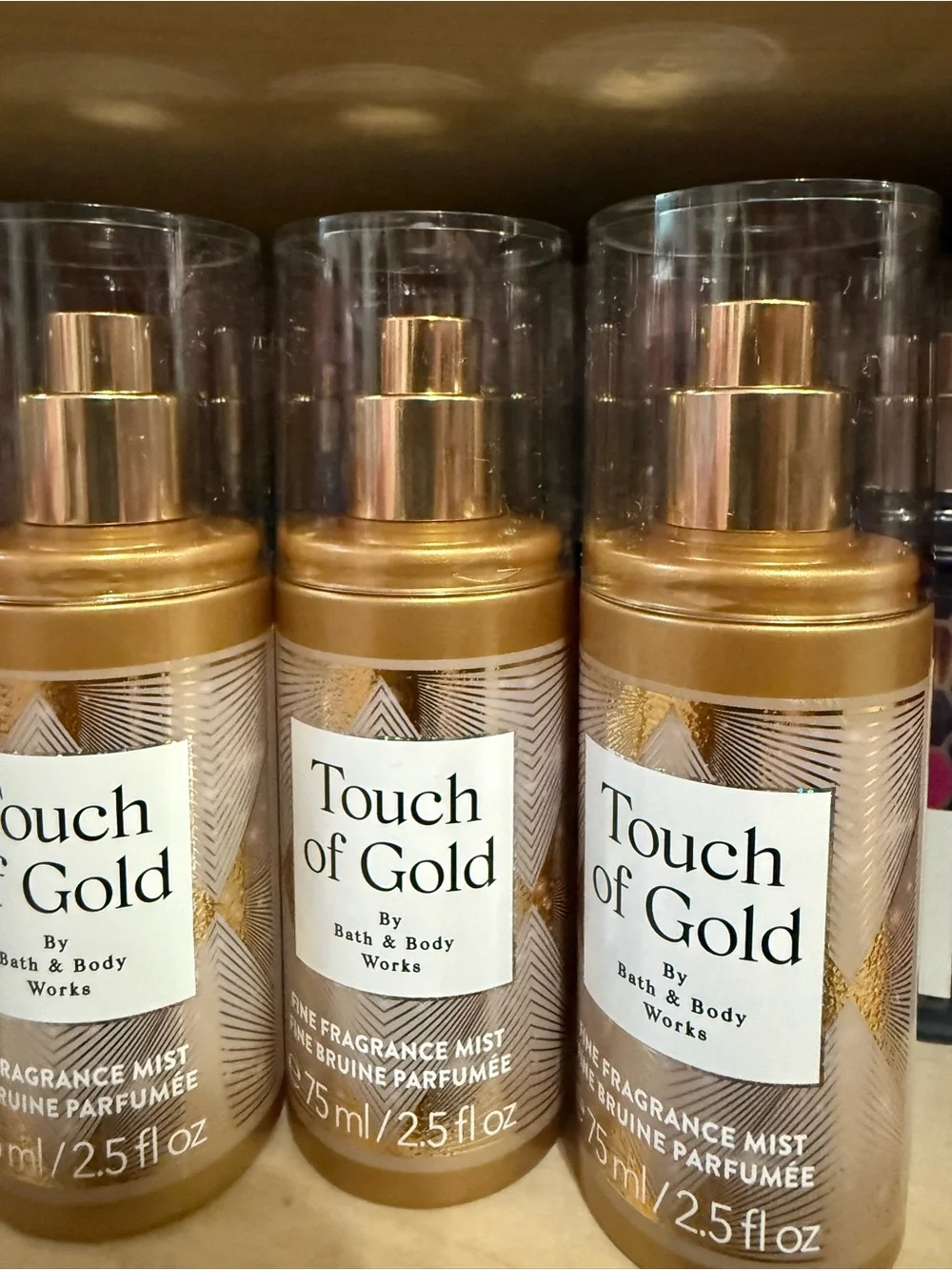 4 Bath & Body Works Touch of Gold Fine Fragrance Mist - Gold